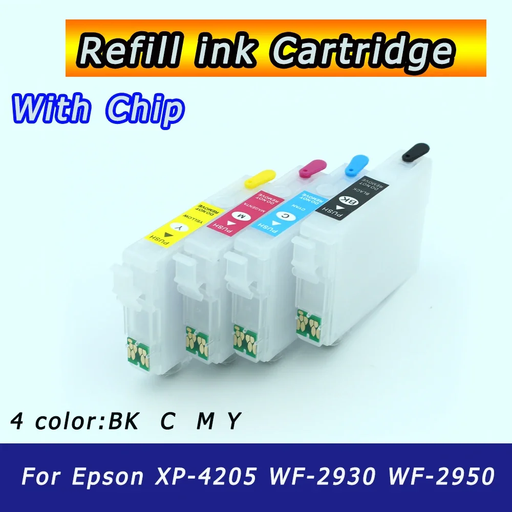 

America 232 232xl XP-4200 Refillable Ink Cartridges With Disposable Chips For Epson XP-4205 WF-2930 WF-2950 Printers