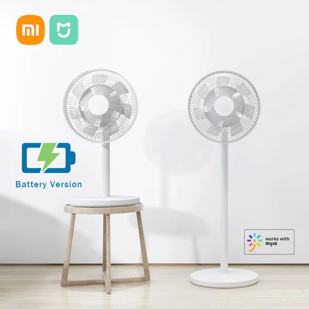 XIAOMI MIJIA Smart DC Inverter Floor Fan 2 Battery Version Household Energy Saving Silent Wireless Fan APP Remote Control Fans