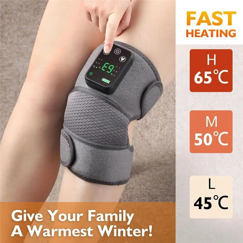 YCOC-Heating Pad For Knee Heated Knee Brace Wrap With Massage Heated Knee Pad And Massager