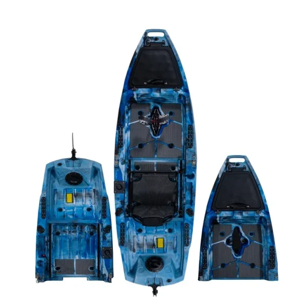 Modular Single 1 Person Plastic Pedal Drive Fishing Kayak Boat 2 Or 3 Sections Piece Detachable Electric Accessory