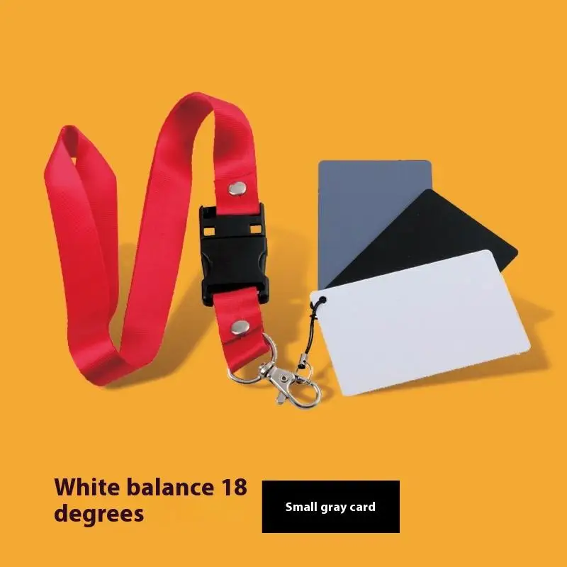 3 In 1 Digital White Black Grey Balance Cards 18% Gray Card With Neck Strap Pocket-Size For Digital Photography Exposure Color