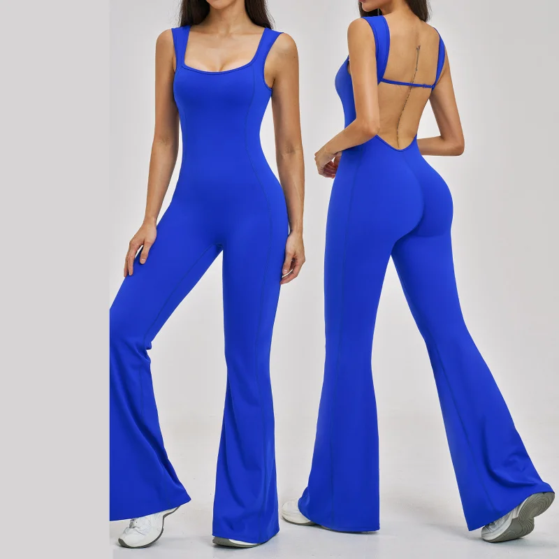 

Комбинезон для фитнеса, спорта и йоги без спинки, высококачественная женская одежда, комплект для фитнеса и йоги, цельный облегающий боди.