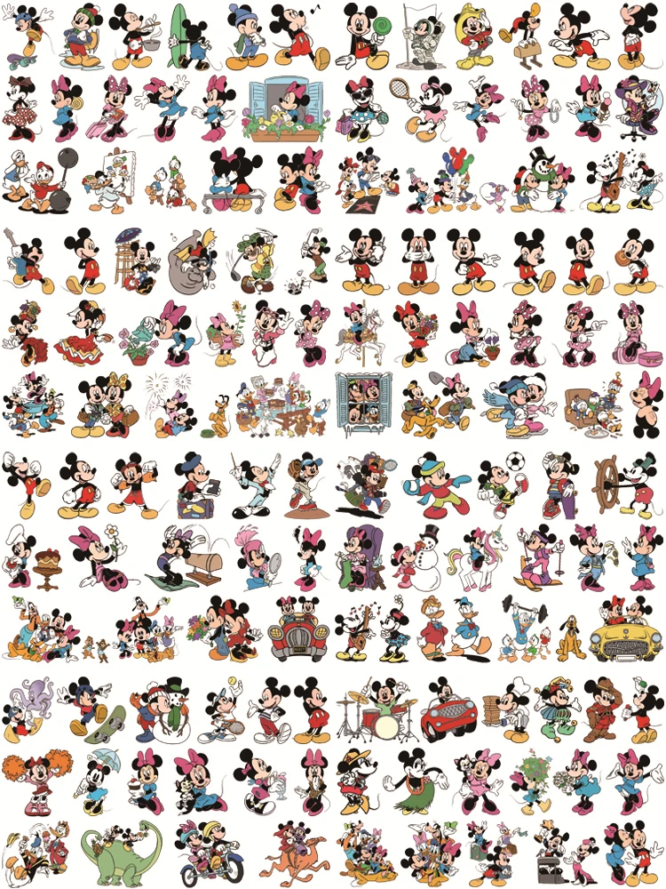 5.5 cm small size Mickey and Minnie Mouse Iron on patches DIY Sewing children stripes appliques vinyl stickers