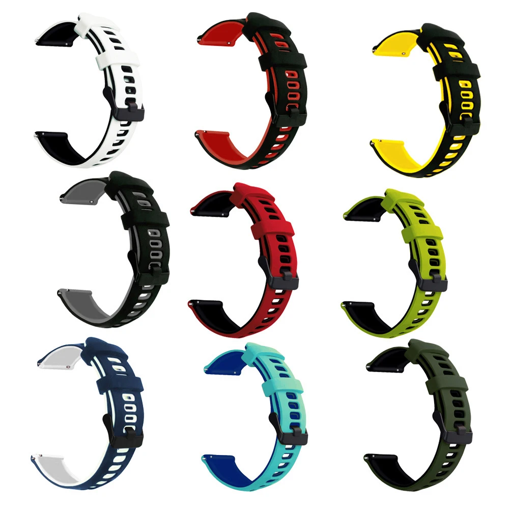 20mm/22mm Watch band For Amazfit bip 5/GTS 4/3/2/2e GTR 4/2/2E/3 Pro/Mini Silicone Bracelet correa strap for Galaxy Watch6/5 4