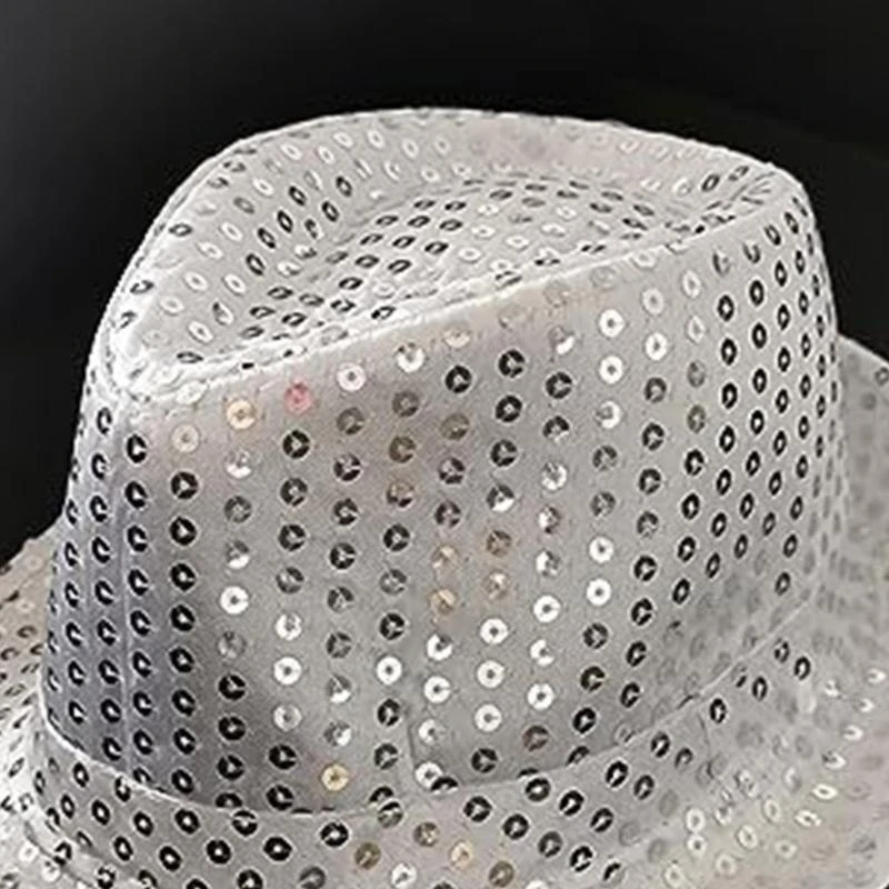 R1WE طفل Blingbling عرض الرقص بنما قبعة زي الترتر ديسكو قبعة صور الدعائم #4