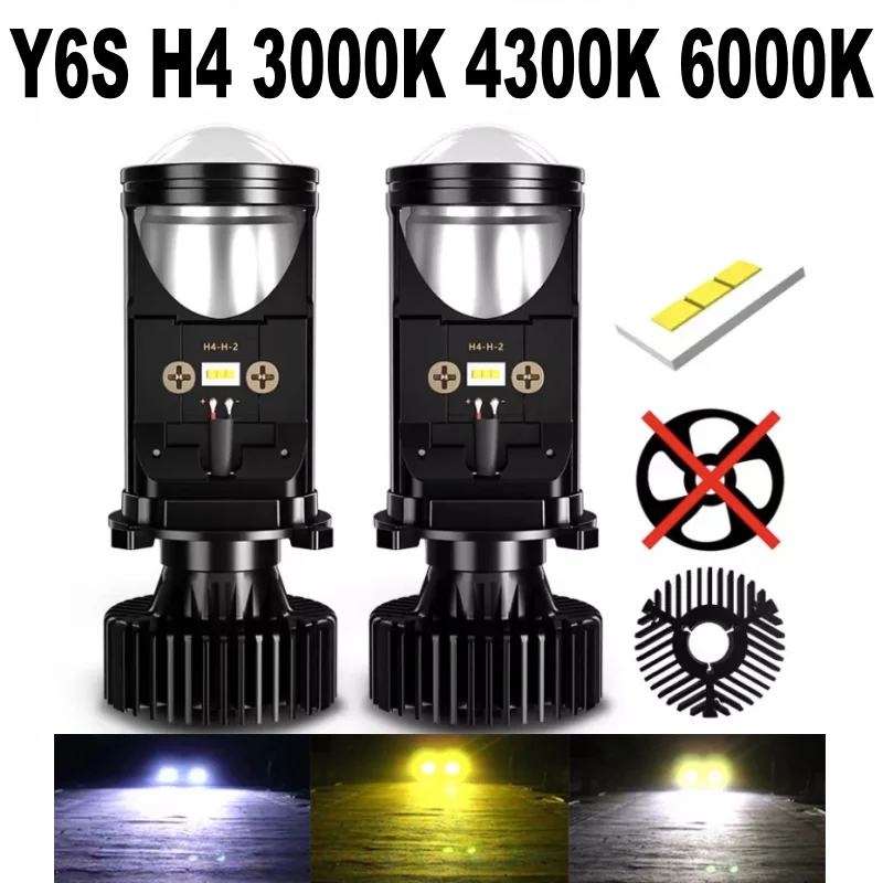 H4 LED High Low Beam Mini Projector Lens Headlight 12V 24V 3000k 4300K 6000K Focused Y6 H4 Bulb Car Light Led H4 Automotive