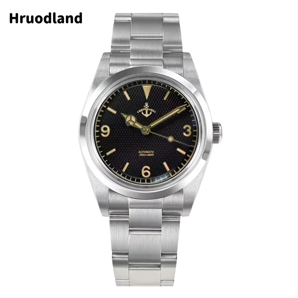 Hruodland 2025 New 36mm Retro Men Automatic Mechanical Watches F029 NH38 Men Dress Watches Stainless Steel 20Bar Diving Clock