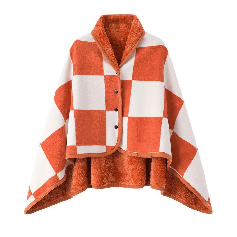 

Зимнее носимое одеяло-шаль, сохраняющее тепло с пуговицами, ленивое повседневное офисное одеяло, повседневное фланелевое многофункциональное одеяло-шаль