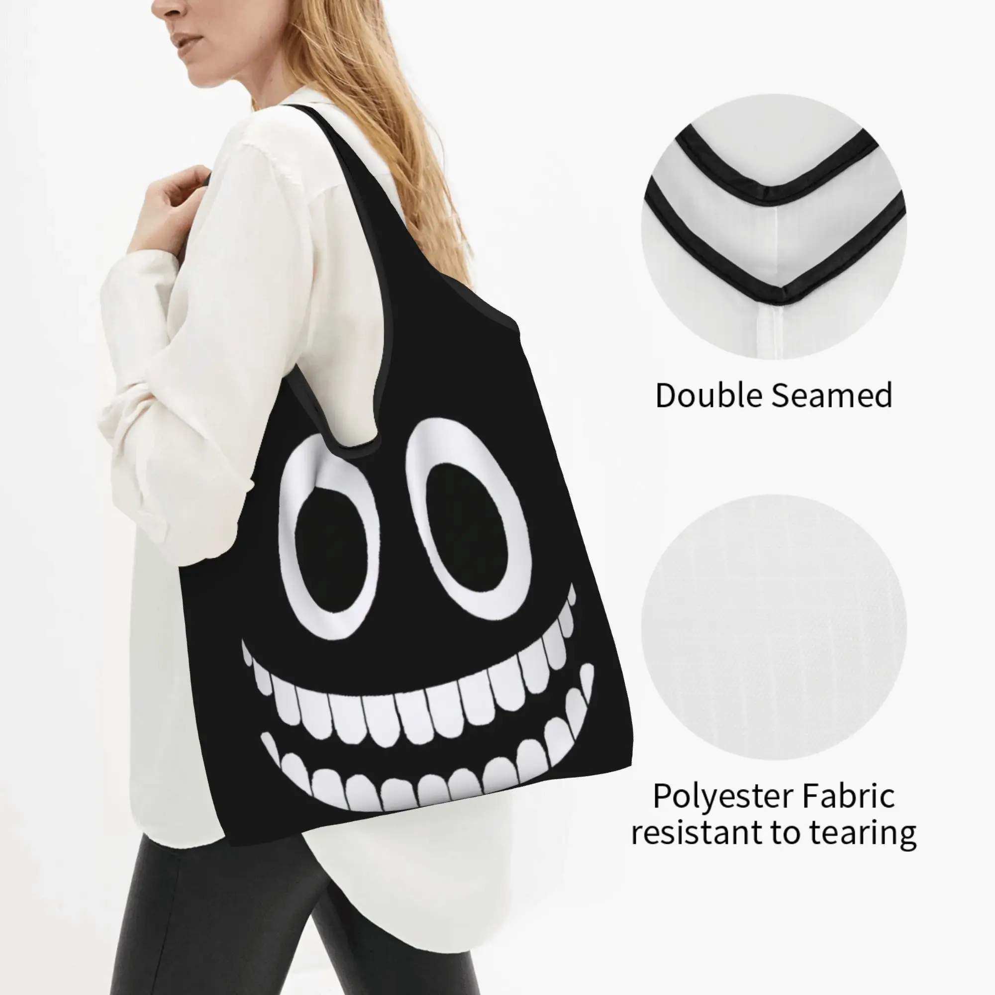 Recycling Cartoon Garten of BanBan Game  Shopping Bag Women Tote Bag Portable  Grocery Shopper Bags