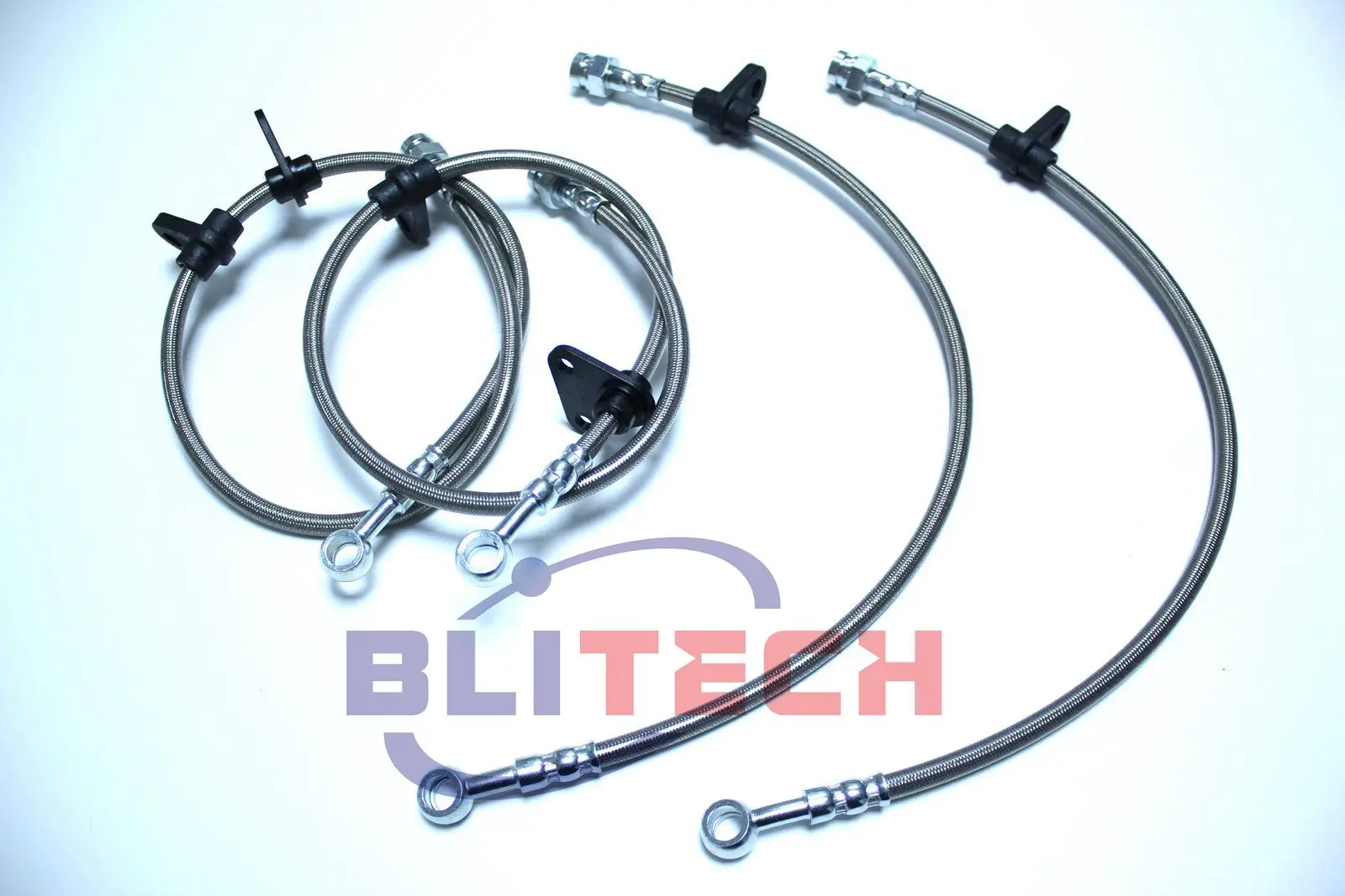 STAINLESS STEEL HOSE BRAKE LINE Fit 88-91 HONDA CR-X/CRX ED8ED9 FRONT+REAR LINE RED BLUE