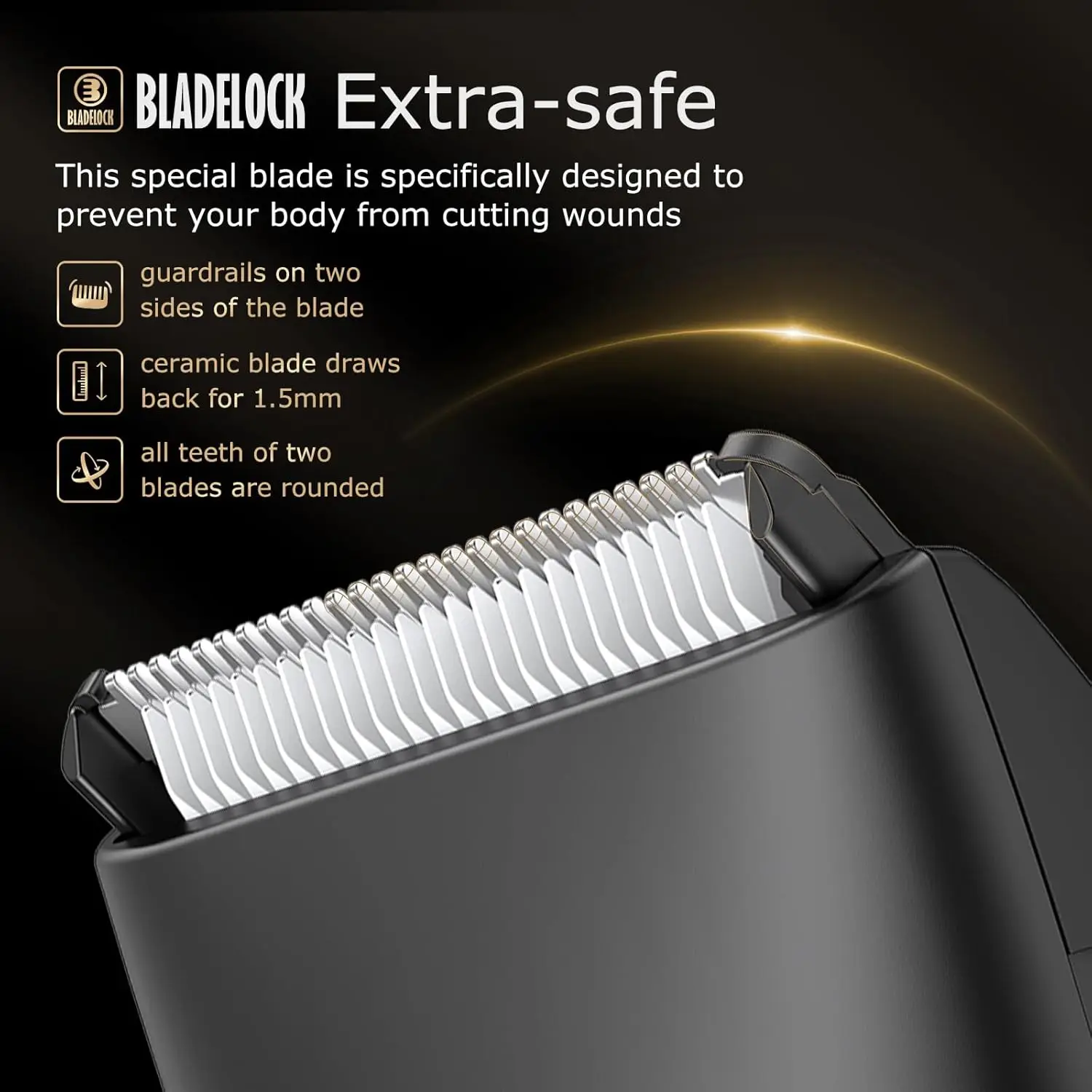 ENSSU Men's Body Hair Trimmer, Electric Groin Pubic Groomer, Waterproof Ceramic Blade, LCD Display, Men's Grooming Kit view 3