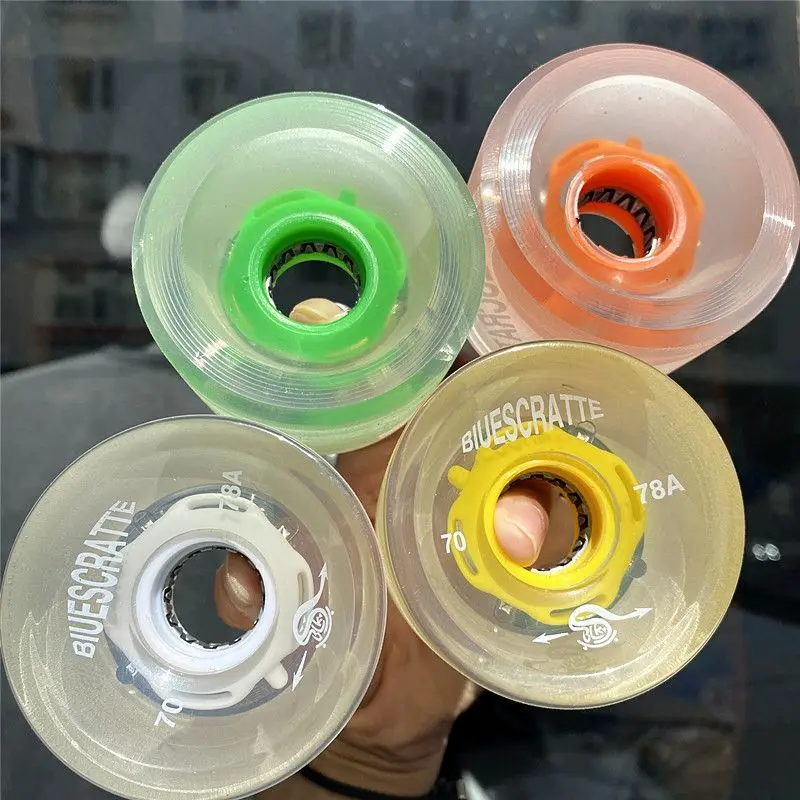 Luchong skateboard transparent luminous wheel wear-resistant brush street shock wheel frosted flash wheel  PU wheel