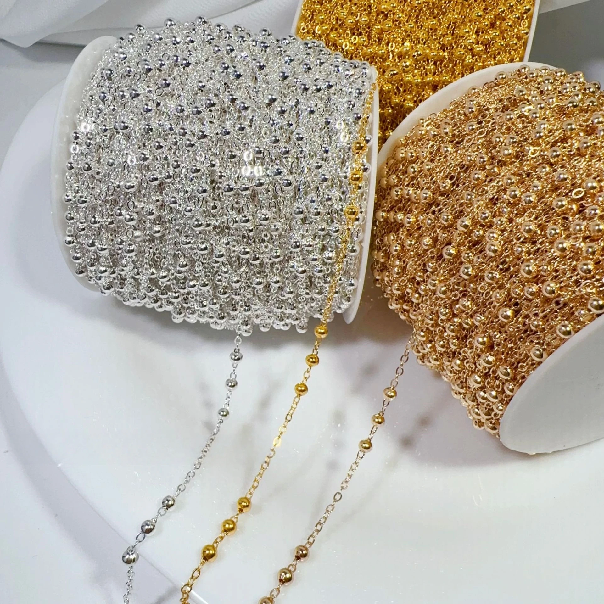 

5 Meters 10 Meters Copper Beads Basic Chains Jewelry Accessories Making Link DIY Necklace Bracelet Anklet Ball Chain Handmade