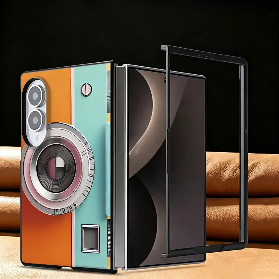 Case for Samsung Galaxy ZFold8 Z Fold8 Wide Z Fold 8 ZFold Wide Luxury Phone Cover Retro Camera