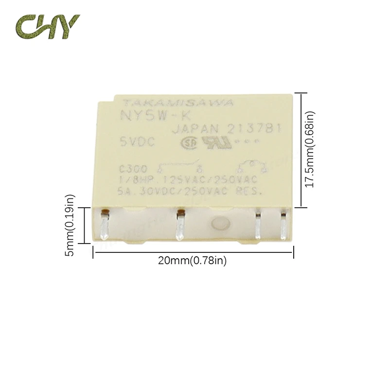 1/5Pcs/Lot NY5W-K 5VDC NY12W-K 12VDC NY24W-K 24VDC 5A 30VDC/250VAC 1/8HP 125VAC/250VAC 4PIN 5V 12V 24V Power Relay