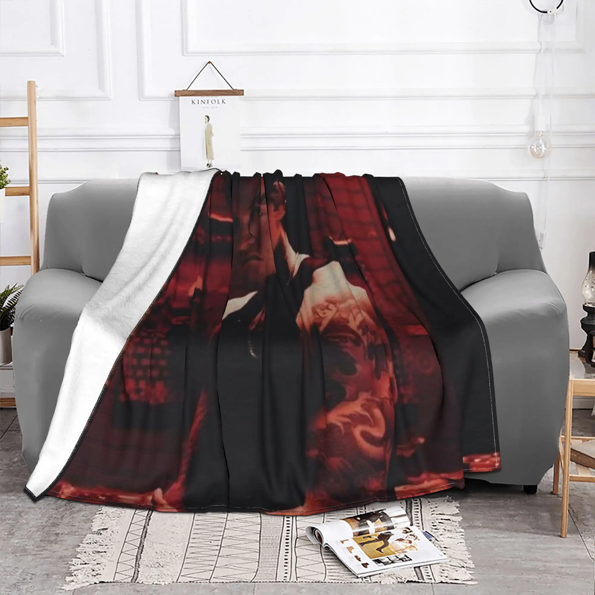 Bad Omens Noah  Flannel Throw Blanket Rock Music Blankets for Bed Outdoor Soft Quilt