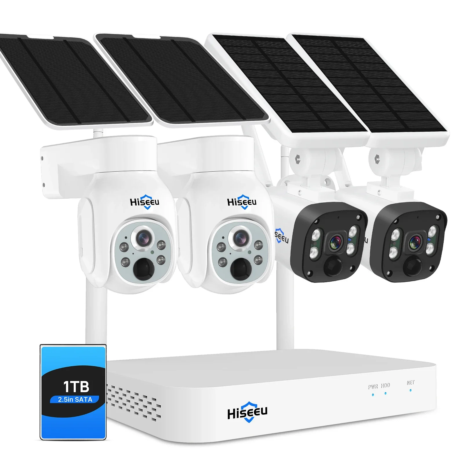 

Hiseeu H.265 4MP Night Vision Cctv Ip WiFi Wireless Security Camera System Outdoor With Solar