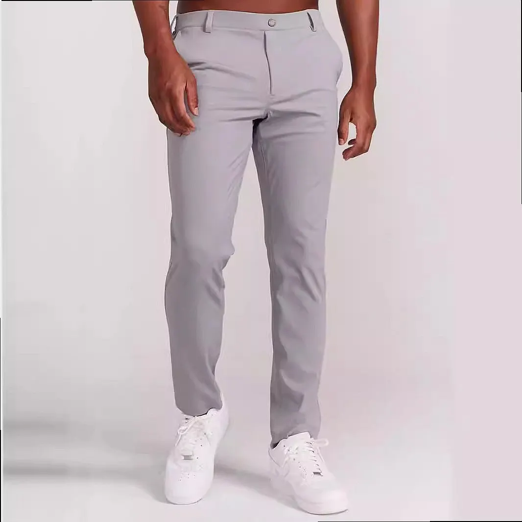 Men's Slim Fit Casual Solid Real Back Pocket Pants Trousers Spring Summer