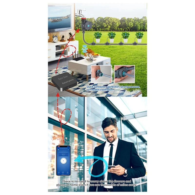 Smart Life Bluetooth Tuin Home Irrigatie Water Timer Wifi Water Timer Mobiele Telefoon Afstandsbediening Duurzaam (B)