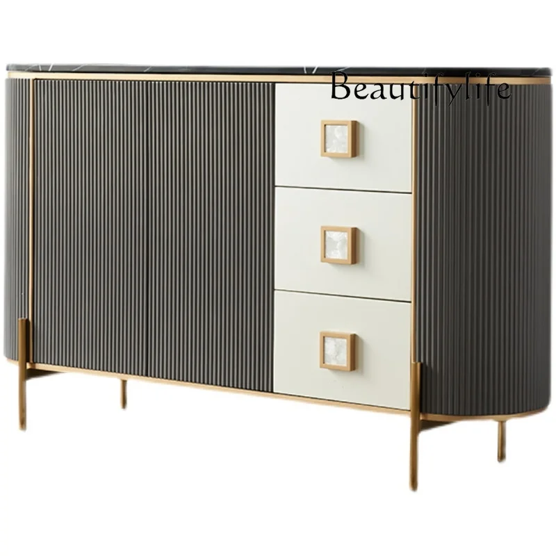 

Italian light luxury porch cabinet foyer storage cabinet solid wood modern living room home locker