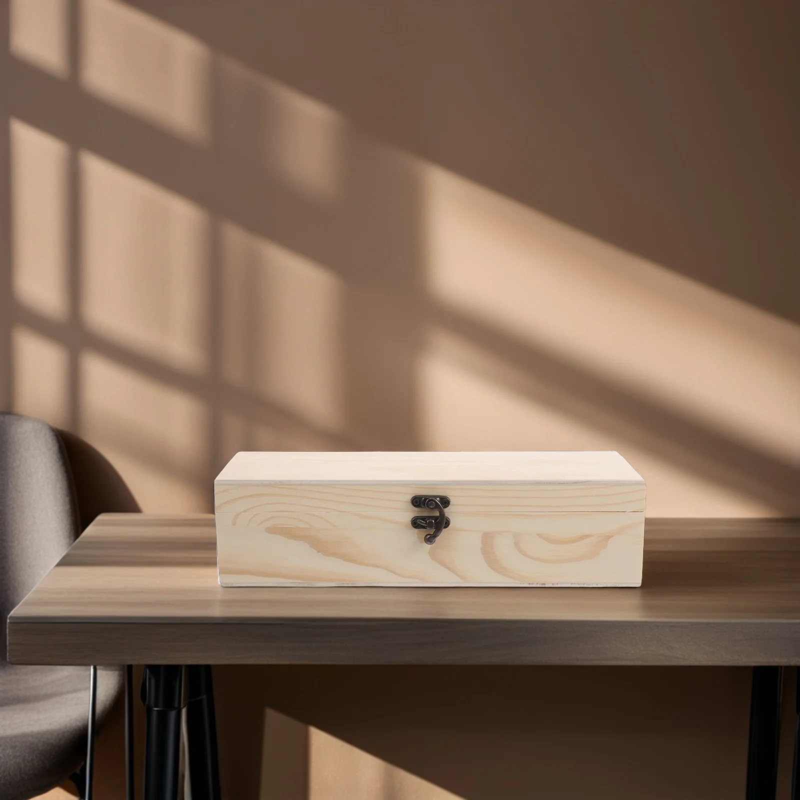 Vintage Wooden Jewelry Box 4 Compartments Organizer for Tea Bags Sugar Packets Trinket Storage Case with Removable Dividers