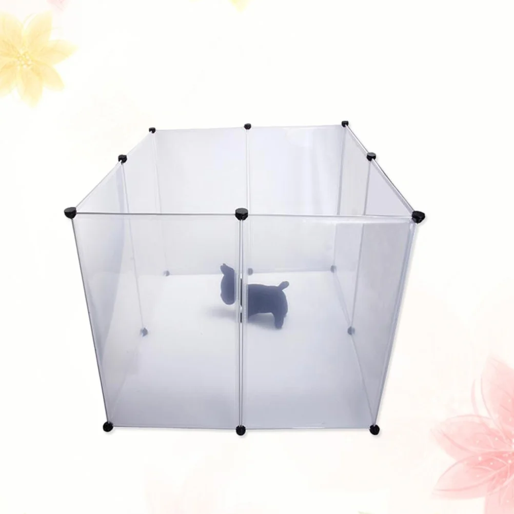 

Pet Cage Plastic For Dog Cat Rabbit Durable Secure Locking Easy Fold Portable Strong Safe Den S White Outdoor
