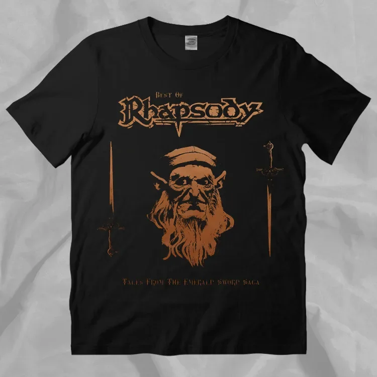 Rhapsody Of Foye Tales from the Emerald Sword Saga Rare Black Tee