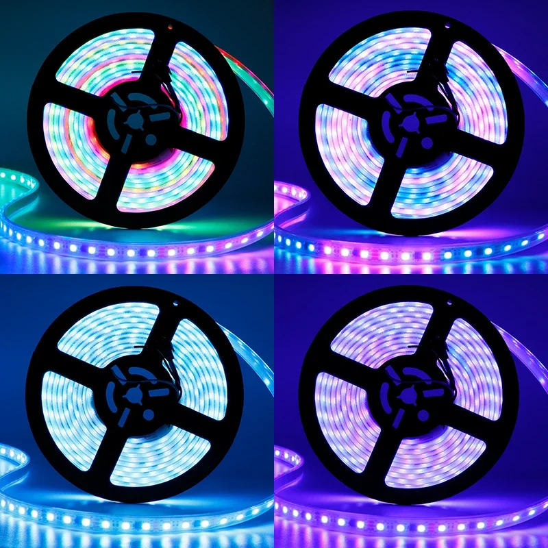 

WS2811 12V 5m addressable LED Strip Tape 30/48/60/72leds/m Smart 5050 RGB pixel flexible Light Bar External WS2811 IC IP30/65/67