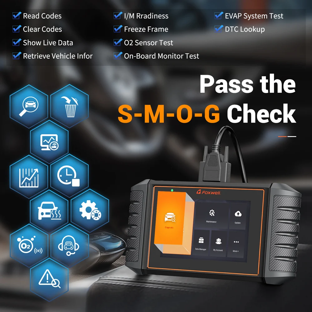 Foxwell NT706 OBD2 Scanner Engine Transmission ABS Airbag Scan 8 Reset Tools Car Code Reader Free Update Car Scanner Diagnostic