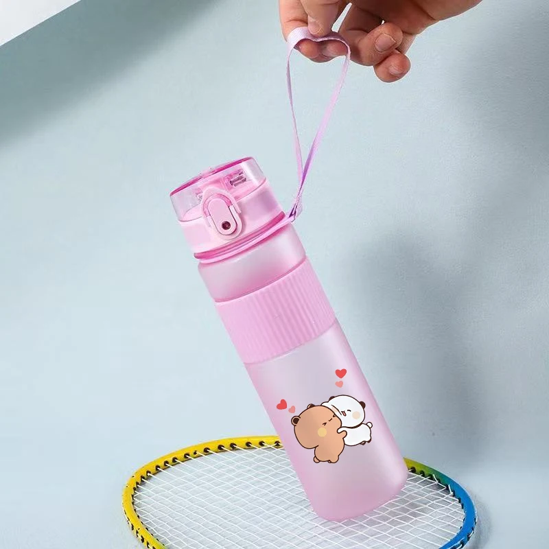 Bubu Dudu Water Bottle Yier Bear Panda Girl Boy Large Capacity Sports Kettle Transparent Cold Water Cup Outdoor Portable 550ml image 2