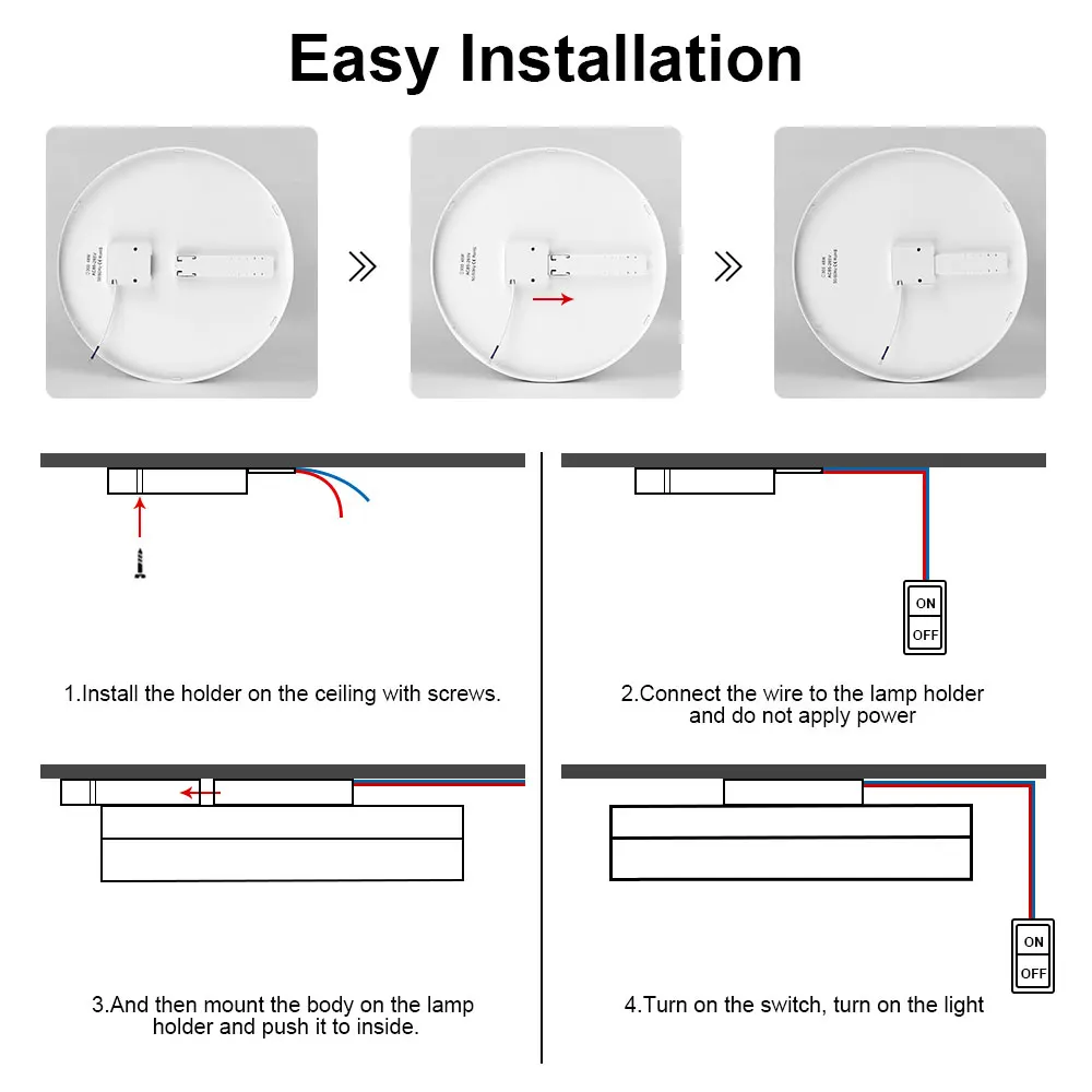 Round Led Ceiling Light Modern Panel Energy Saving Ceiling Lights 18/24/36/48W Ultrathin Indoor Lamp Fixture for Bedroom Kitchen