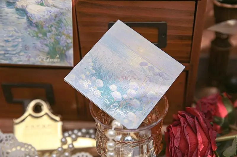 

1book Oil painting sticky note with high aesthetic value, adhesive material paper, notebook