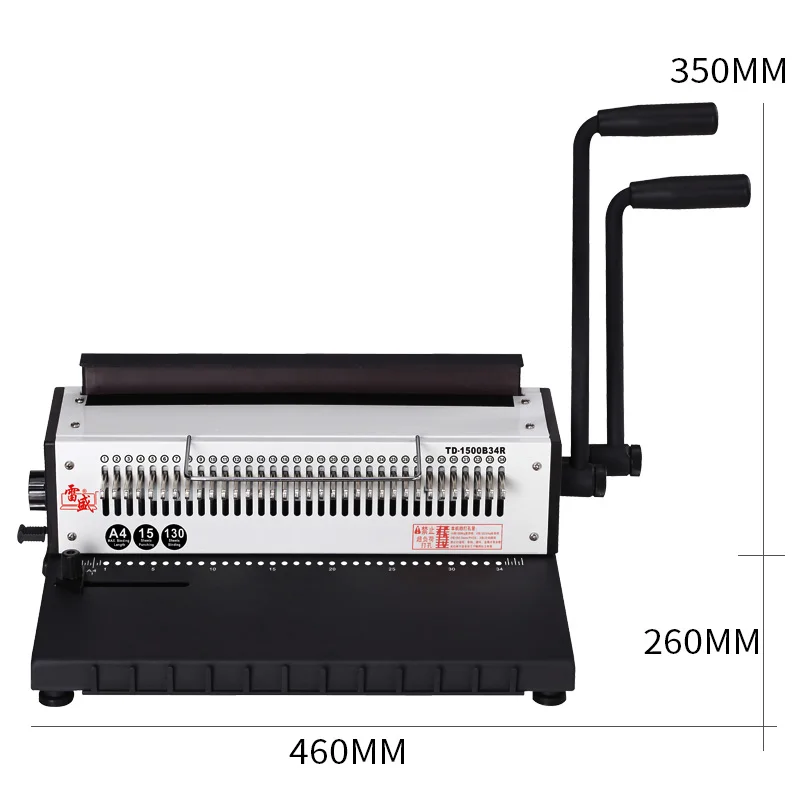 

Factory Wire Binder TD-1500B34R 3:1 Calender Round Double Wire Hardcover Book Binding Machine