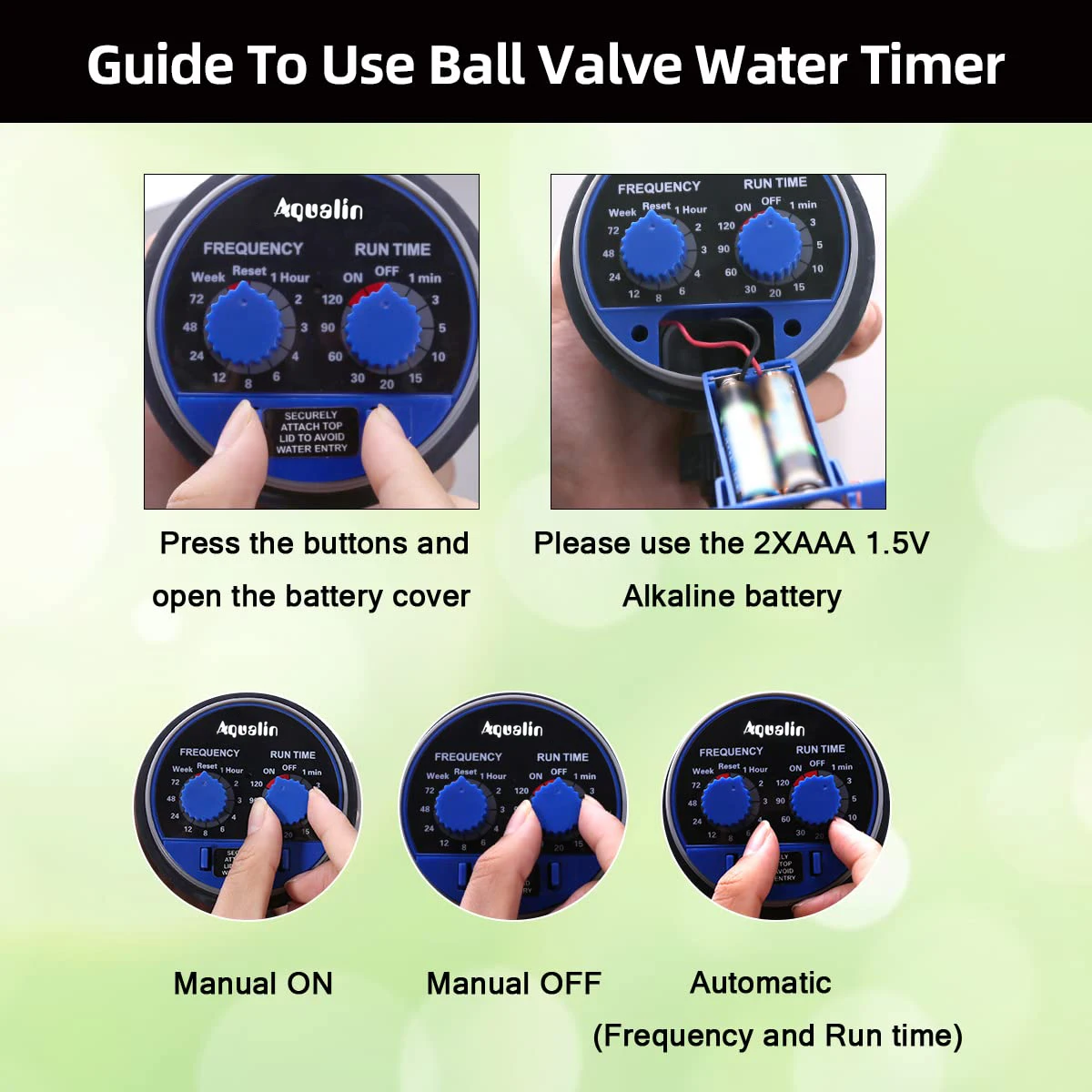 Garden Watering Timer Ball Valve /Solenoid Valve Irrigation Controller Home Garden Automatic Watering Electronic Valve