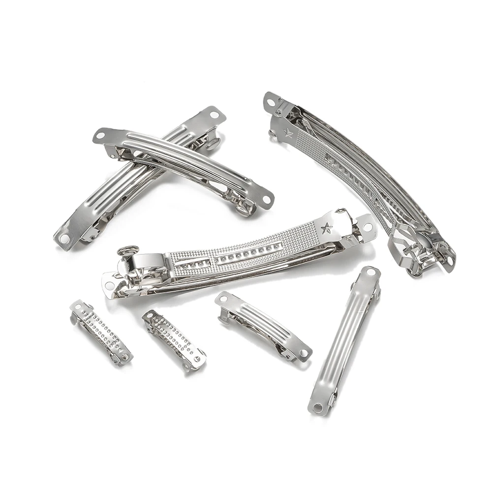10 Stück Metall-Haarspangen-Stil, Feder-Haarspangen, leere Basis, Zubehör für DIY-Haarnadel, Schmuckherstellung, Zubehör, Zubehör – Detail 4