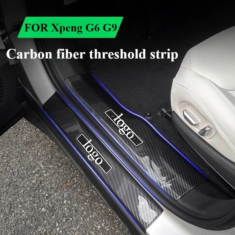 

XPENG G6/G9 Carbon Fiber Sill Guards+Welcome Pedal+Rear Anti-Kick Protector, Waterproof Anti-Scratch Car Accessories 2025 Model