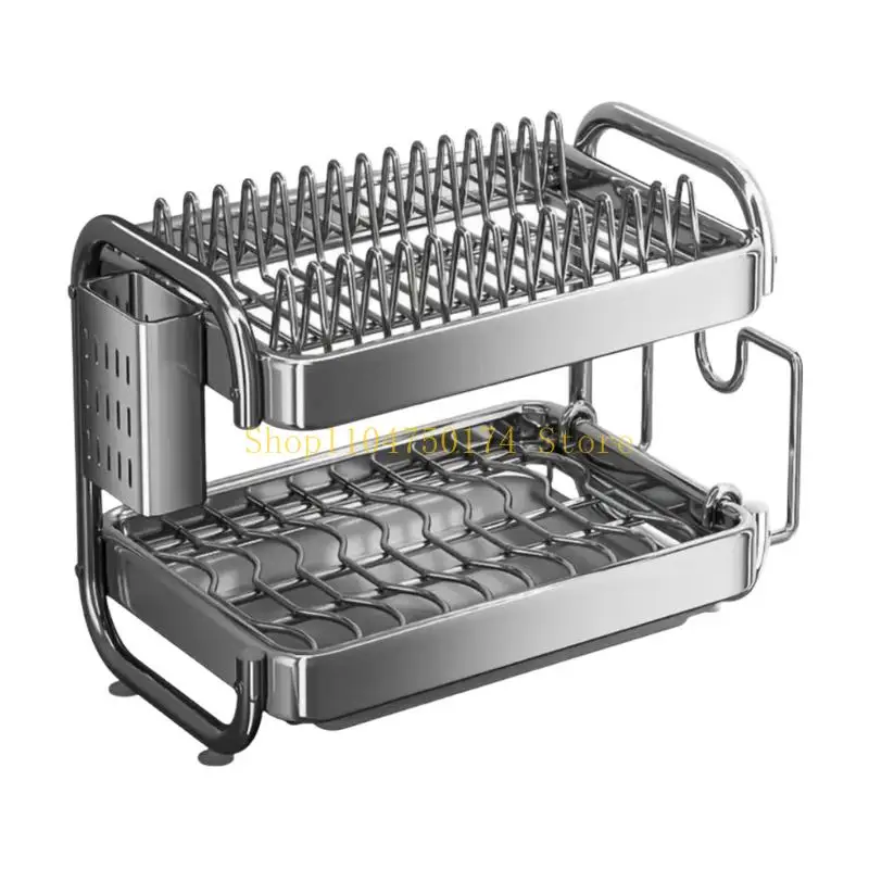 Heavy Duty Nonrust Steel Dish Organizers With Detachable Board Rack And Utensils Dryer C Space Saving Structure top sale