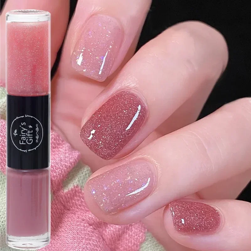 12 مللي طلاء الأظافر التجفيف السريع دون الخبز رأس مزدوج دائم غير تقشير الترتر ليس من السهل أن تتلاشى أدوات طلاء هلام الأظافر