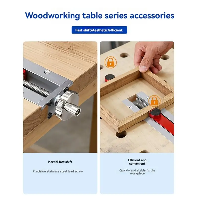SEWS-Woodworking Table Fast Moving Inertia Tail Plier,Workbench Fixture Vise 0-110Mm For Range Bench Clamp For 20Mm Dog Holes