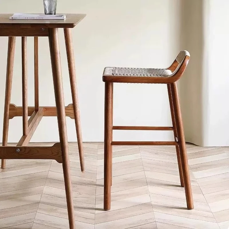 الروطان الخشب بار البراز لهجة الحد الأدنى شرفة مصمم كراسي بار فاخرة الاسترخاء الجمالية تشيس دي بار الأثاث الفريد