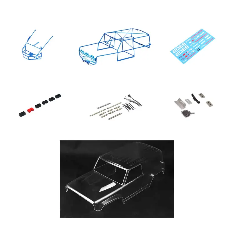 D1RC Baja baja1000 레이싱 카 바디 롤 케이지 완전 세트, 1/10 RC 크롤러 카 TRX4 포드 리마 티타늄 합금 파이프 프레임