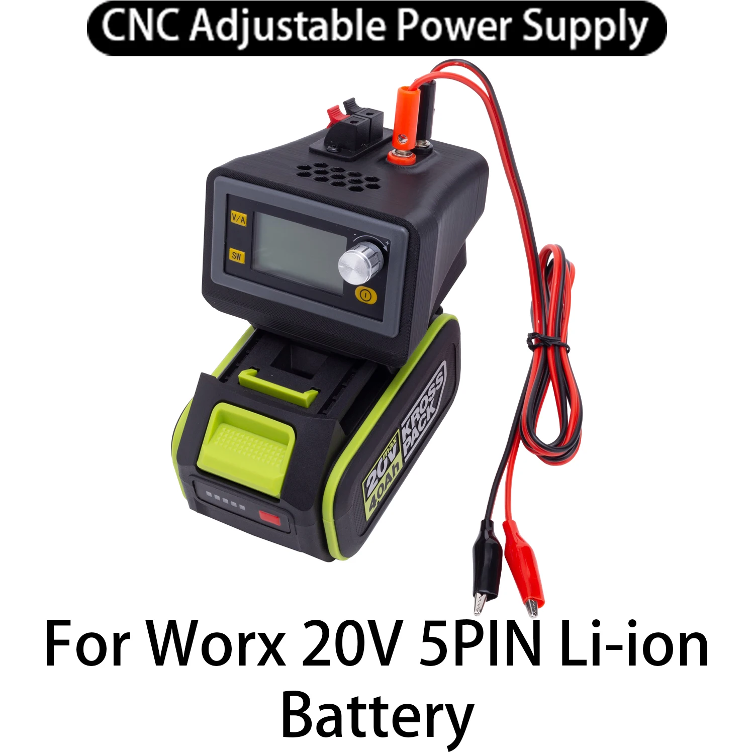 CNC Adjustable DC Regulated Power Supply for Worx 20V 5PIN Li-ion Battery Adapter Buck-boost Controllable Power Supply