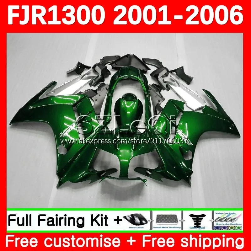 Body For YAMAHA FJR-1300 FJR 1300 A FJR1300 Dark green 01 02 03 05 06 146No.71 FJR1300A 2001 2002 2003 2004 2005 2006 Fairing