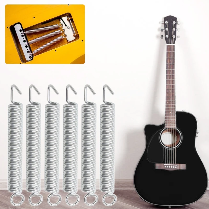 6 Pieces Elastic Guitar Bridge Springs Noiseless Tremolo Springs Replacement Set