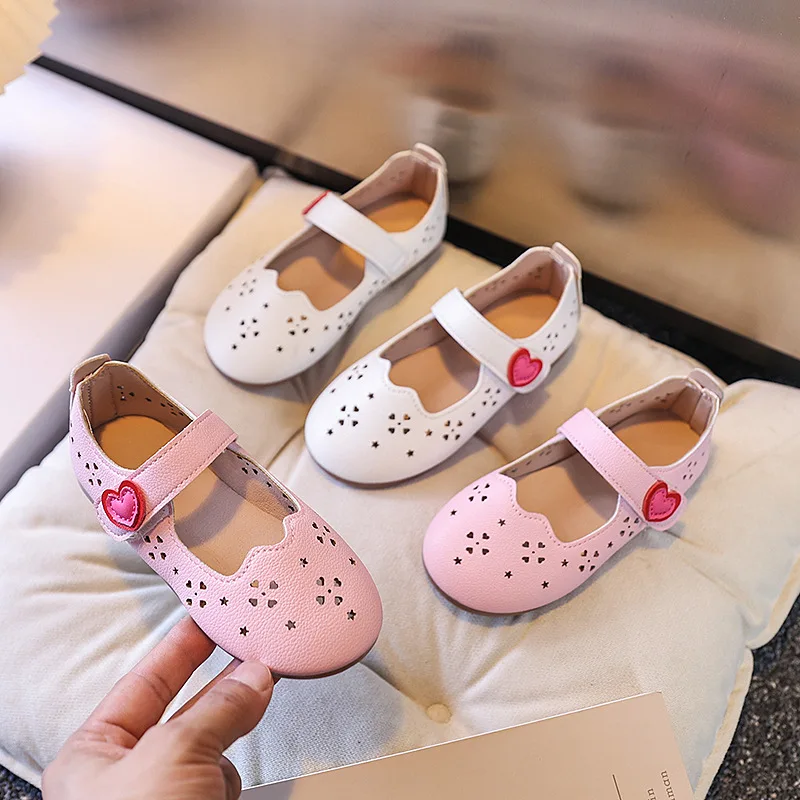 

Розовые туфли на плоской подошве для маленьких девочек, детские туфли на мягкой подошве с вырезами, обувь принцессы, детская обувь от 1 до 7 лет, Chaussure fille