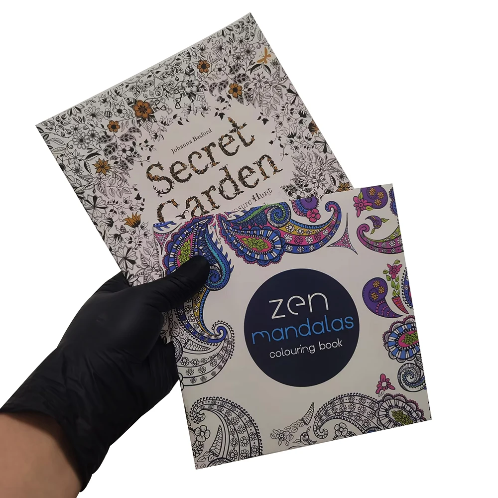 2Pc Coloring book Children's learning gifts 18.5x18.5cm, 12 sheets, 24 pages For the Secret Garden, For Mandala