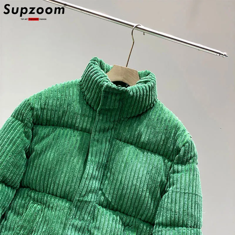 Supzoom-Jaqueta retrô de veludo de veludo masculino, colarinho acolchoado, algodão acolchoado, grosso, bonito, casual, roupas populares, masculino, inverno, nova chegada