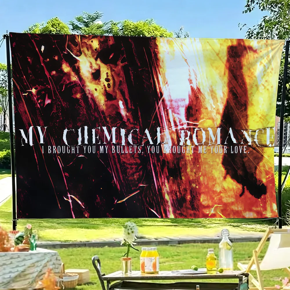 Band M-My C-Chemical R-Romance-S Flagge für Gartenparty, Wohnzimmer, Zuhause, Wanddekoration, Banner, Schlafzimmer, Outdoor-Wandteppich – Detail 8