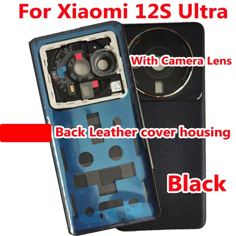 Back battery cover housing for Xiaomi 12s ultra 2203121c rear case lid shell with camera frame glass lens