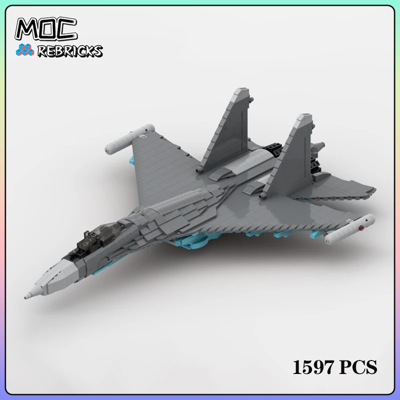 Military Equipment  4th++ Generation SU-35 Can Carry Weapons MOC Building Block Model Assemble Kit DIY Display Toys Gifts